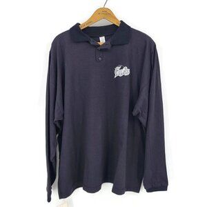 VTG NWT California Crazee Wear Shirt Mens M Black Long Sleeve Polo